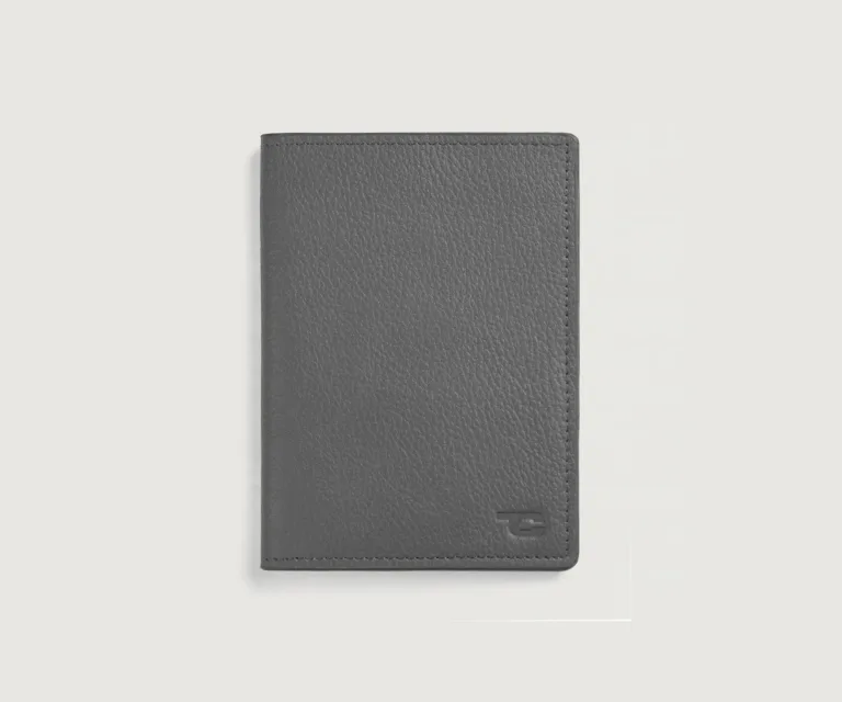Bernardi Grey Leather Travel Wallet Luxury Handcrafted Leather Accessory / Gift — Hero Product Display