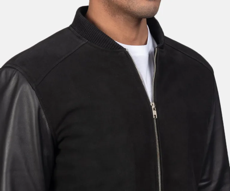 Blain Black Hybrid Bomber Jacket — view 6