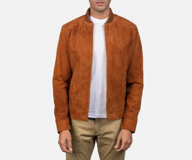 Blain Brown Suede Bomber Jacket