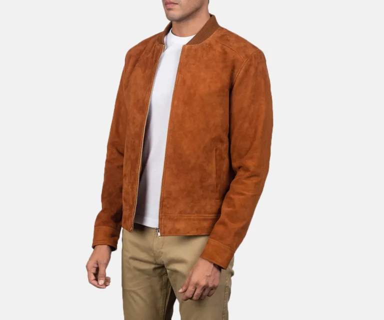 Blain Brown Suede Bomber Jacket — view 2