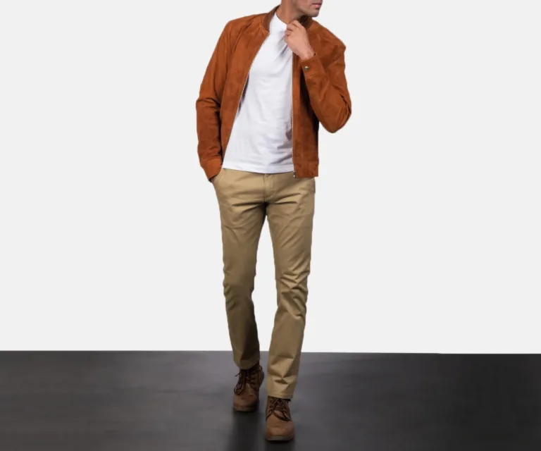 Blain Brown Suede Bomber Jacket — view 3