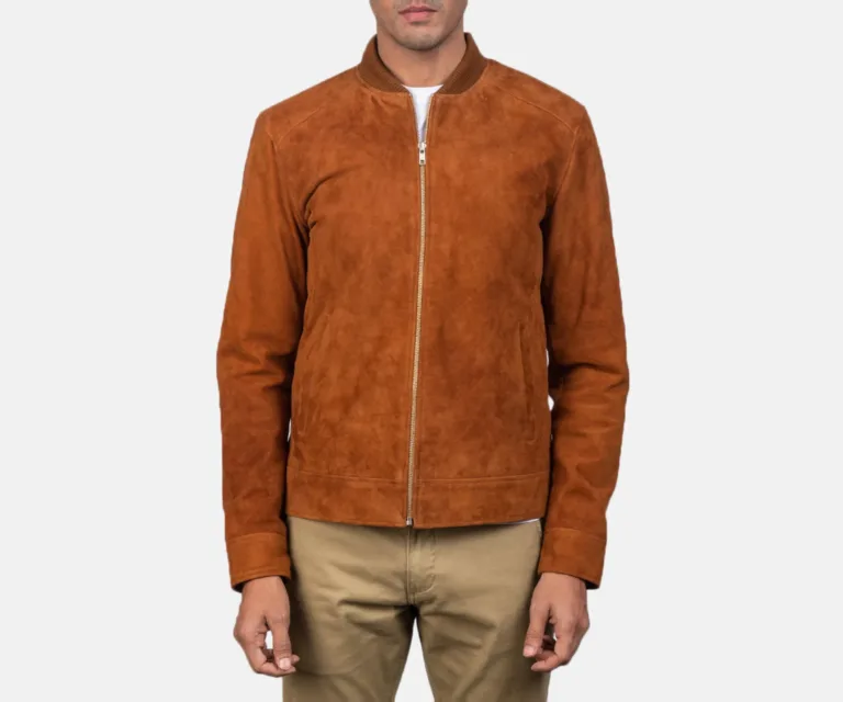 Blain Brown Suede Bomber Jacket — view 4