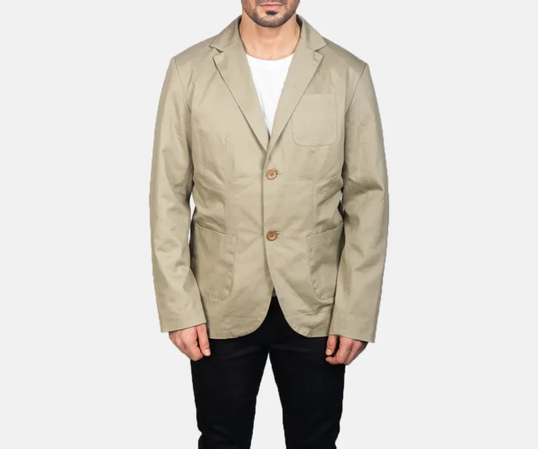 Borges Beige Blazer — Rear Back View & Tailored Vent Hemline