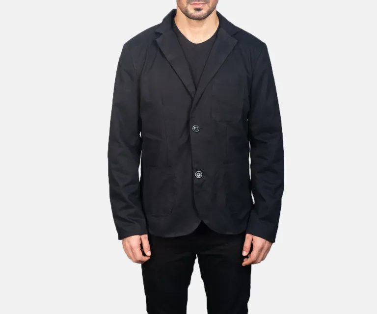 Borges Black Blazer — Rear Back View & Tailored Vent Hemline