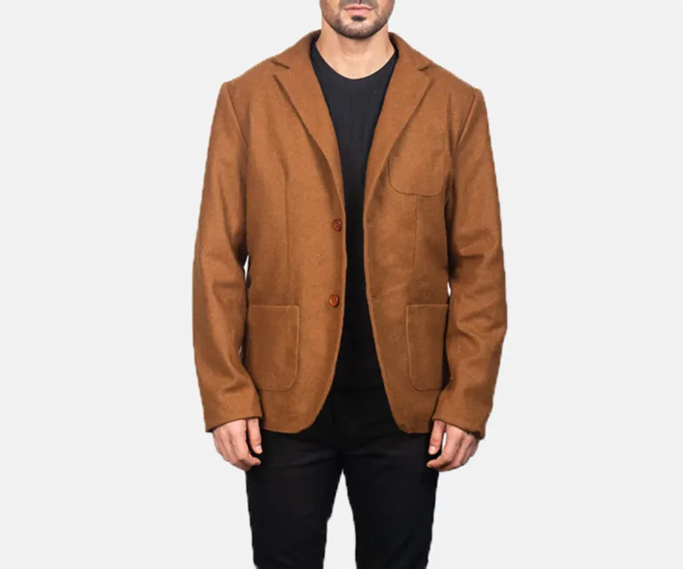 Borges Khaki Wool Blazer — Front Open Hero Presentation