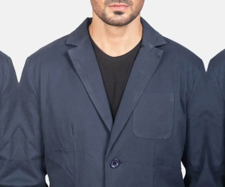 Borges Navy Blue Blazer — Full-Length Model Editorial Presentation