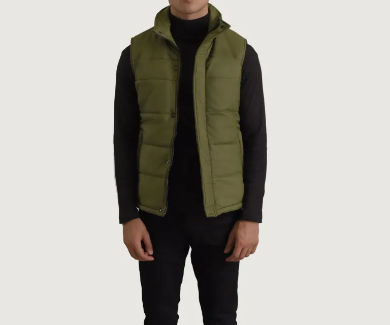 Bryan Green Puffer Vest — Front Hero View