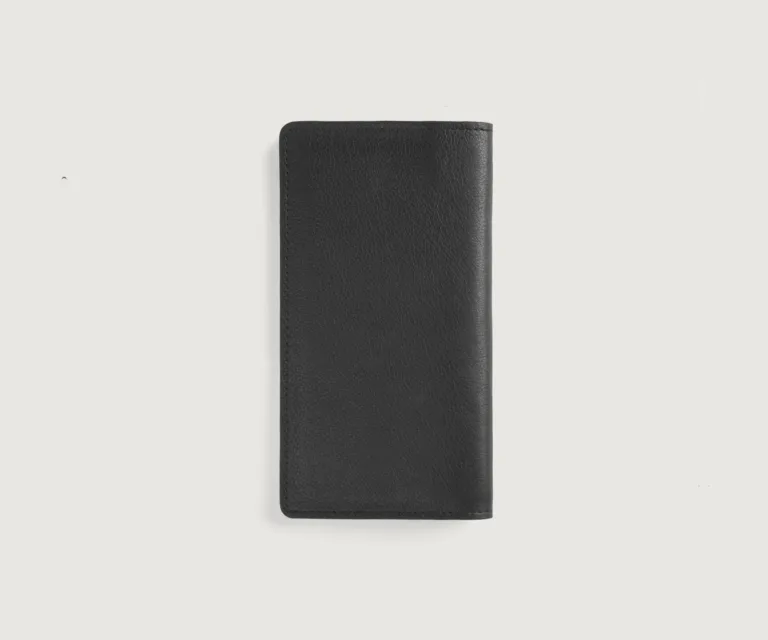 Cameron Black Leather Long Wallet Luxury Handcrafted Leather Accessory / Gift — Unfolded Internal Compartment Architecture