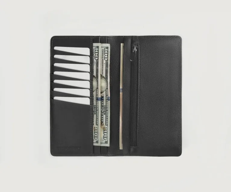 Cameron Black Leather Long Wallet Luxury Handcrafted Leather Accessory / Gift — Card Capacity & Daily Organization