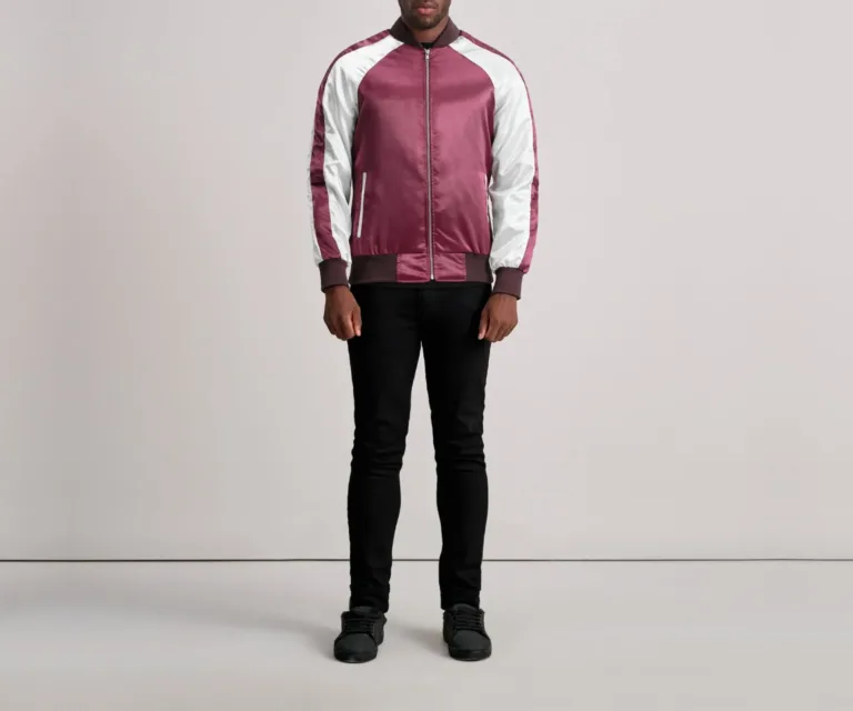 Clarke Maroon Varsity Jacket — view 4