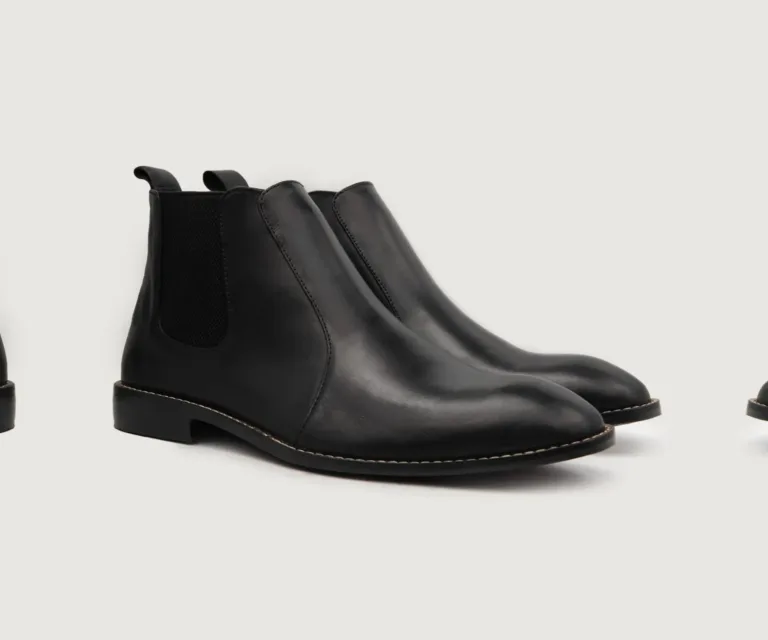 Clarkson Chelsea Black Leather Boots Handcrafted Men's Footwear — Lateral Profile Hero View