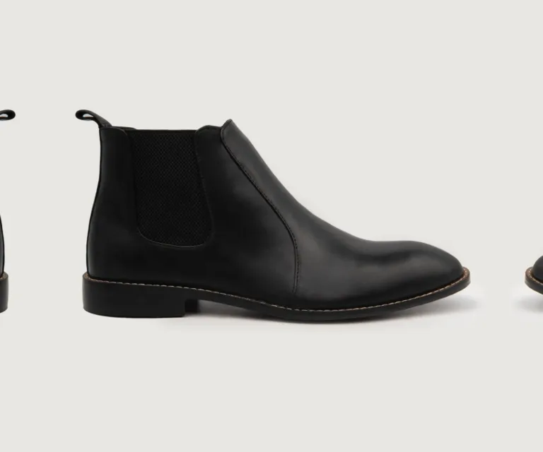Clarkson Chelsea Black Leather Boots Handcrafted Men's Footwear — Three-Quarter Perspective
