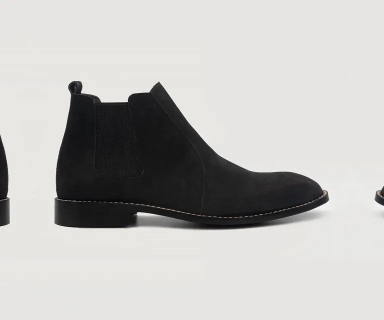 Clarkson Chelsea Black Suede Leather Boots Handcrafted Men's Footwear — Three-Quarter Perspective