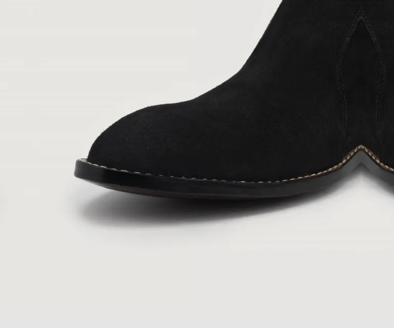 Clarkson Chelsea Black Suede Leather Boots Handcrafted Men's Footwear — Complete Pair Presentation
