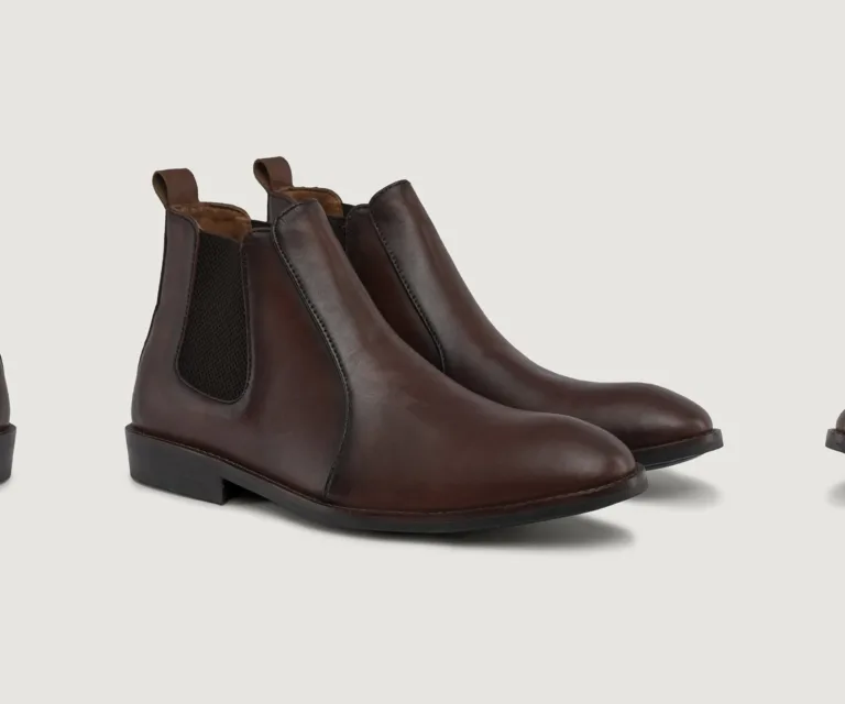 Clarkson Chelsea Brown Burnished Leather Boots - StudGuard Handcrafted Men's Footwear — Lateral Profile Hero View