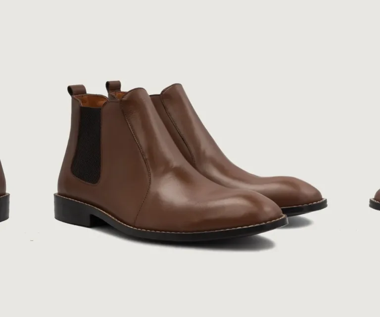 Clarkson Chelsea Brown Leather Boots Handcrafted Men's Footwear — Lateral Profile Hero View