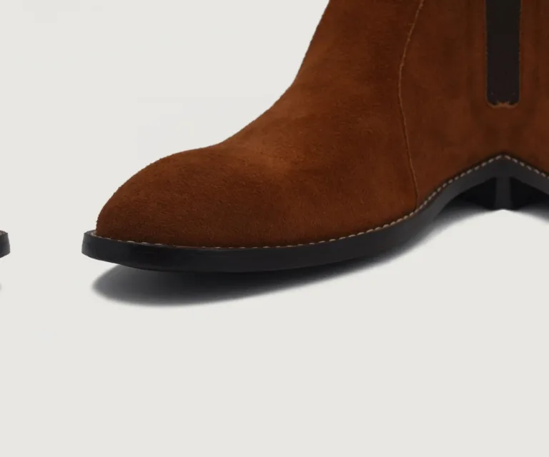 Clarkson Chelsea Brown Suede Leather Boots Handcrafted Men's Footwear — Outsole Tread & Seam Craftsmanship