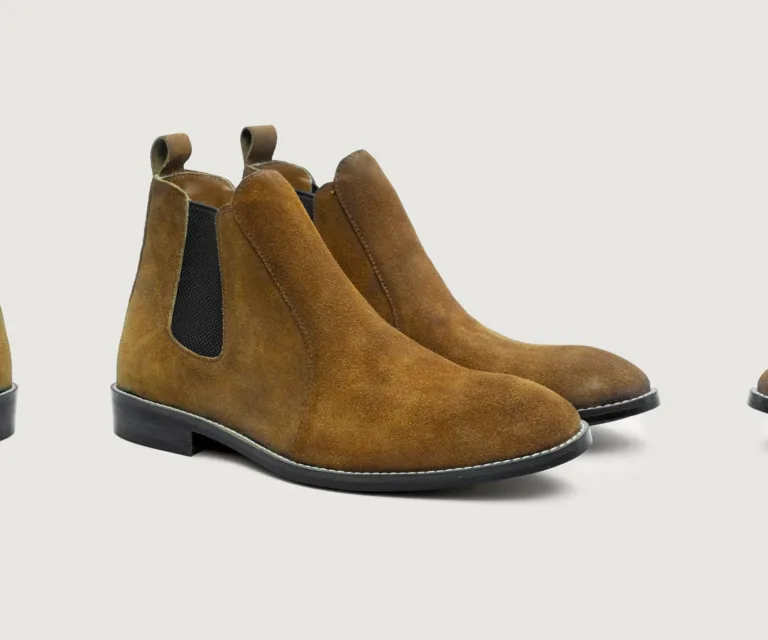 Clarkson Chelsea Brown Suede Leather Boots - StudGuard Handcrafted Men's Footwear — Lateral Profile Hero View