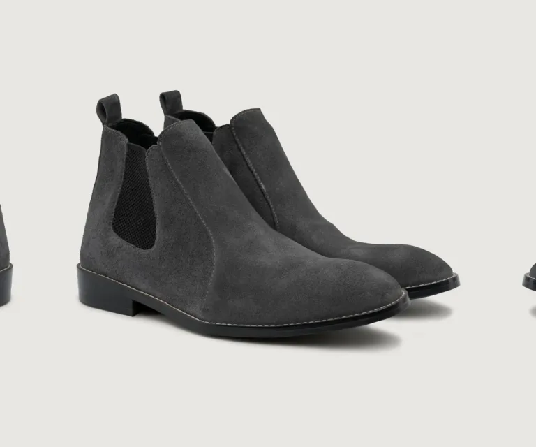 Clarkson Chelsea Grey Suede Leather Boots - StudGuard Handcrafted Men's Footwear — Lateral Profile Hero View
