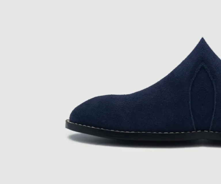 Clarkson Chelsea Midnight Blue Suede Leather Boots Handcrafted Men's Footwear — Complete Pair Presentation