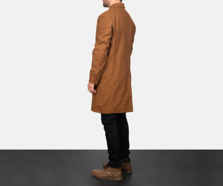 Claud Khaki Wool Double Breasted Coat — Macro Hardware & Seam Construction