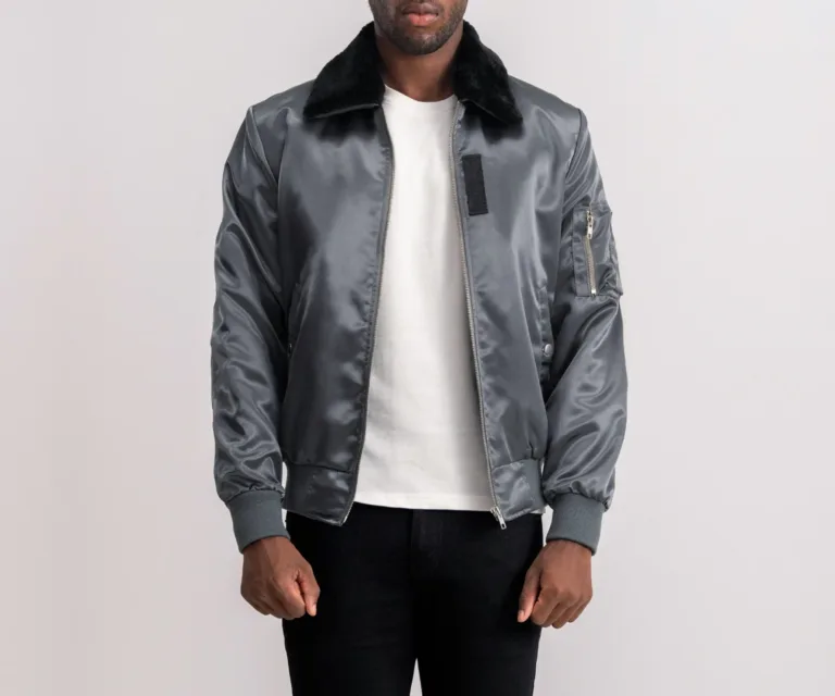 Clyde B-15 Grey Bomber Jacket — view 3