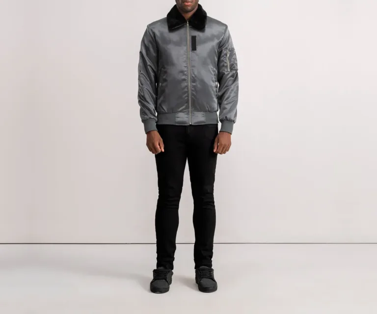 Clyde B-15 Grey Bomber Jacket — view 4
