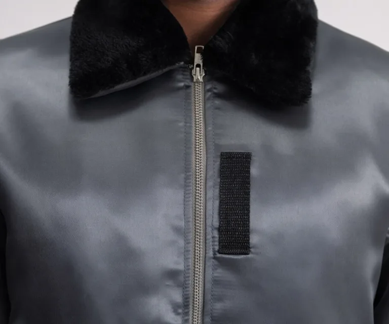 Clyde B-15 Grey Bomber Jacket — view 6