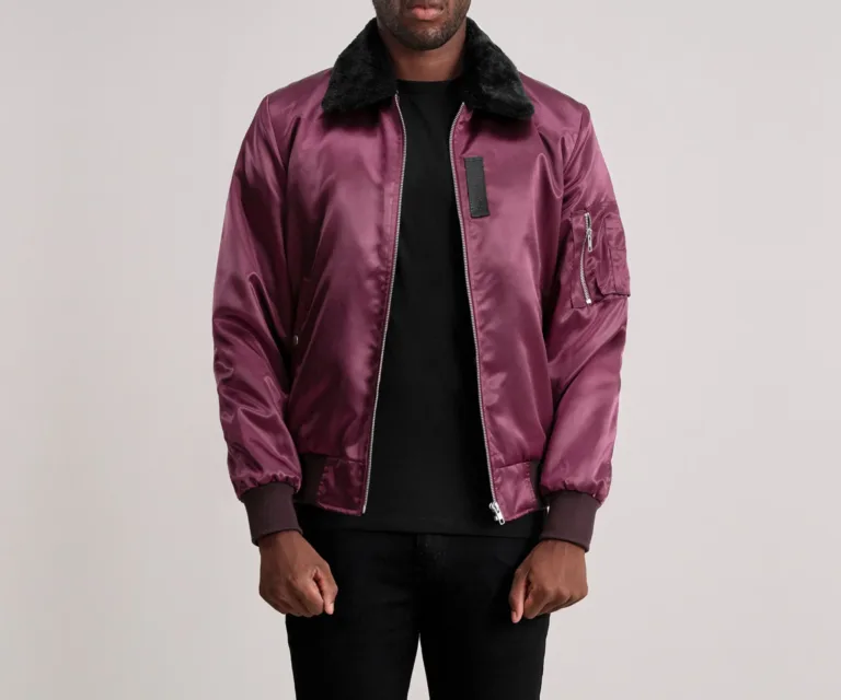 Clyde B-15 Maroon Bomber Jacket — Front Open Hero Flight Presentation