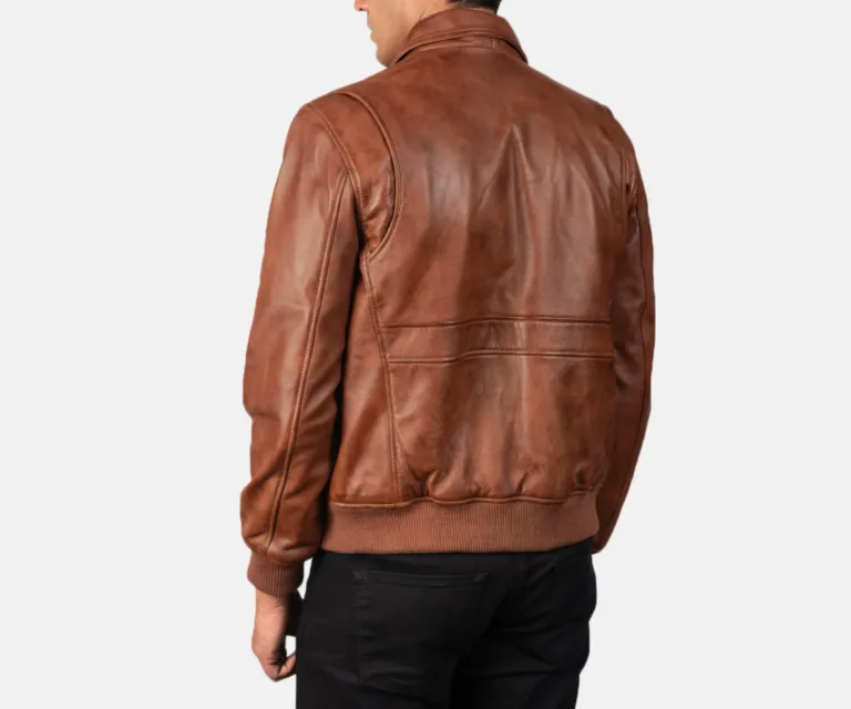 Coffmen Brown A2 Leather Bomber Jacket — view 4