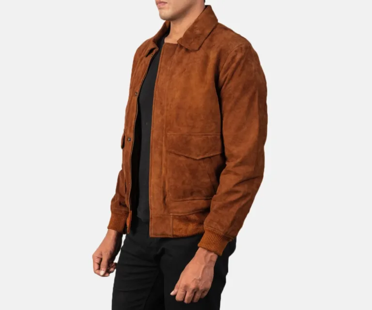 Coffmen Brown Suede A2 Bomber Jacket — view 2