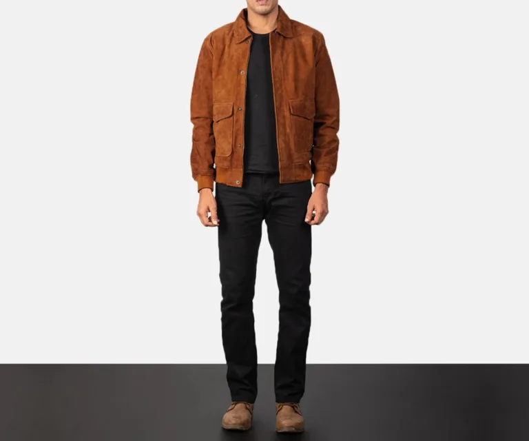 Coffmen Brown Suede A2 Bomber Jacket — view 3