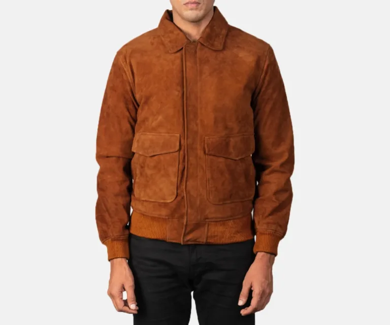Coffmen Brown Suede A2 Bomber Jacket — view 4