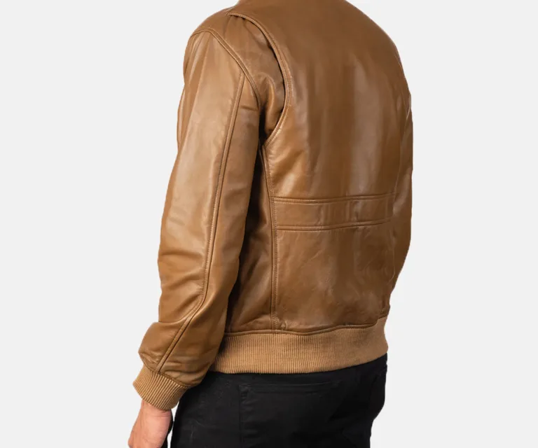 Coffmen Olive Brown A2 Leather Bomber Jacket — view 5