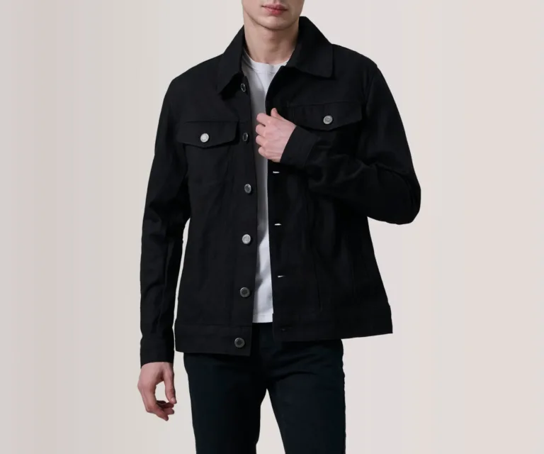 Conard Black Denim Trucker Jacket — Front Hero View