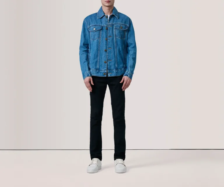 Conard Blue Denim Trucker Jacket — Full Body Perspective