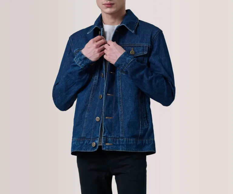 Conard Dark Blue Denim Trucker Jacket — Front Hero View