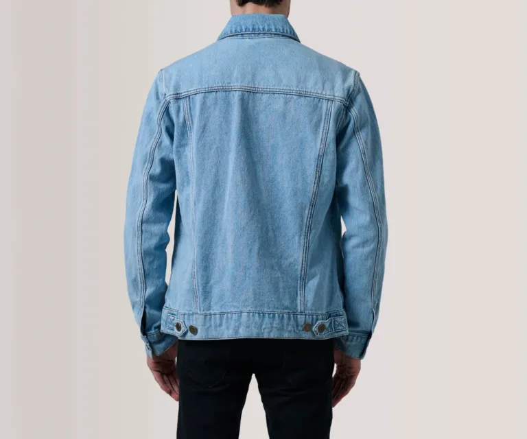 Conard Light Blue Denim Trucker Jacket — Rear Angle View