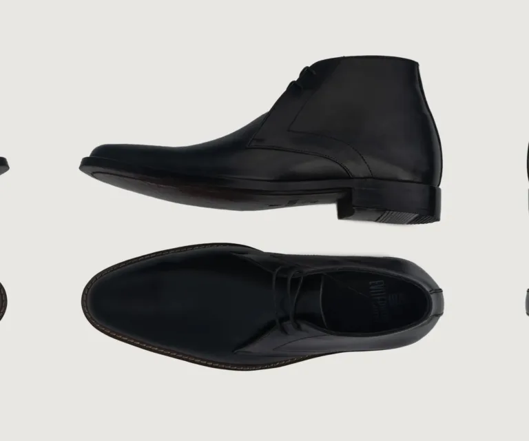 Corry Chukka Black Leather Boots Handcrafted Men's Footwear — Toe Cap & Vamp Detail