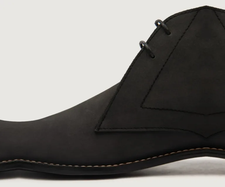 Corry Chukka Black Nubuck Leather Boots Handcrafted Men's Footwear — Outsole Tread & Seam Craftsmanship