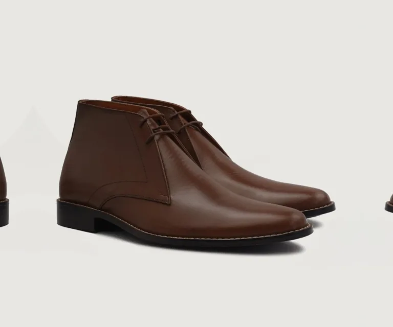 Corry Chukka Brown Leather Boots Handcrafted Men's Footwear — Lateral Profile Hero View