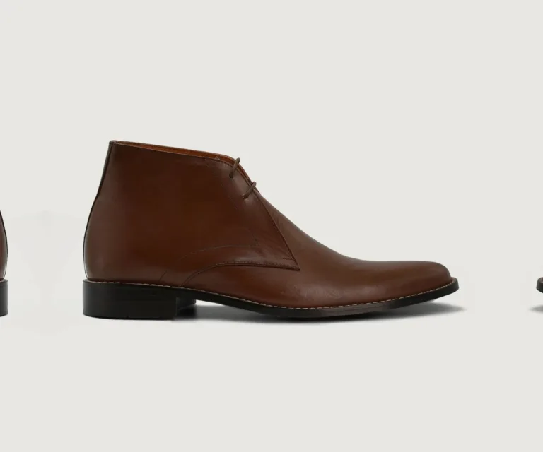 Corry Chukka Brown Leather Boots Handcrafted Men's Footwear — Three-Quarter Perspective
