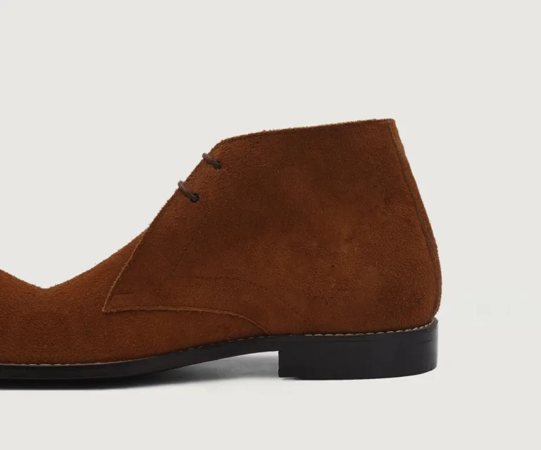 Corry Chukka Brown Suede Leather Boots Handcrafted Men's Footwear — Outsole Tread & Seam Craftsmanship