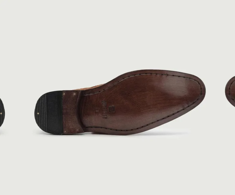 Corry Chukka Brown Suede Leather Boots Handcrafted Men's Footwear — Complete Pair Presentation