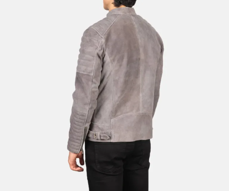 Damian Grey Suede Biker Jacket — view 4