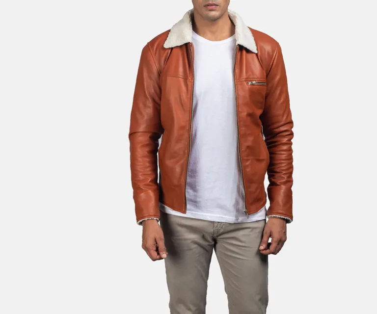 Dan Frost Tan Shearling Jacket — Front Open Hero Presentation