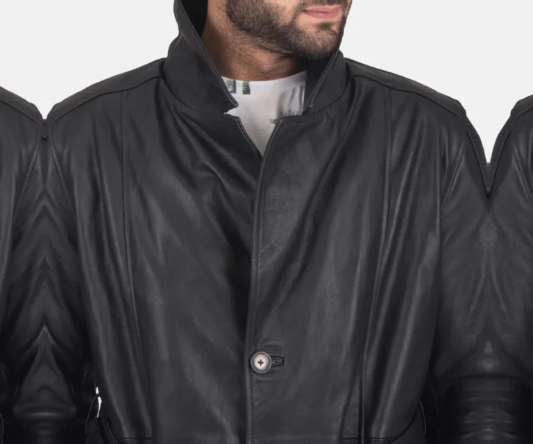 Daniel Black Leather Trench Coat — Macro Hardware & Seam Construction
