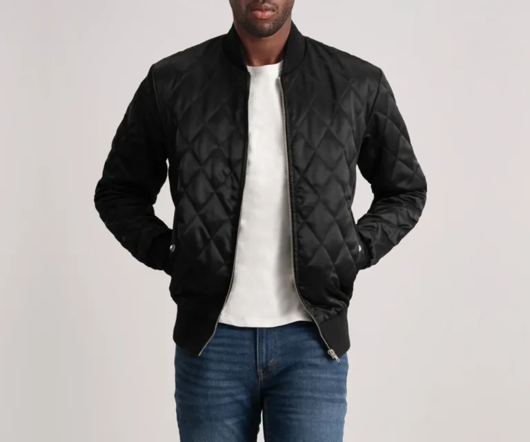 Danson Quilted Black Varsity Jacket — view 2