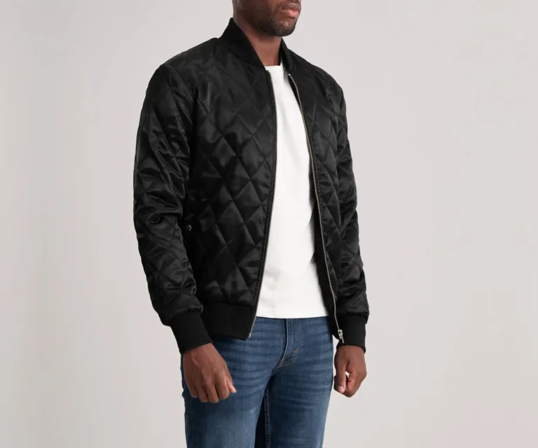 Danson Quilted Black Varsity Jacket — view 3