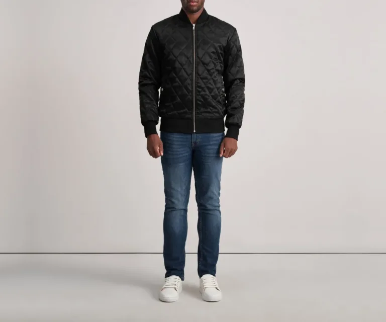Danson Quilted Black Varsity Jacket — view 4